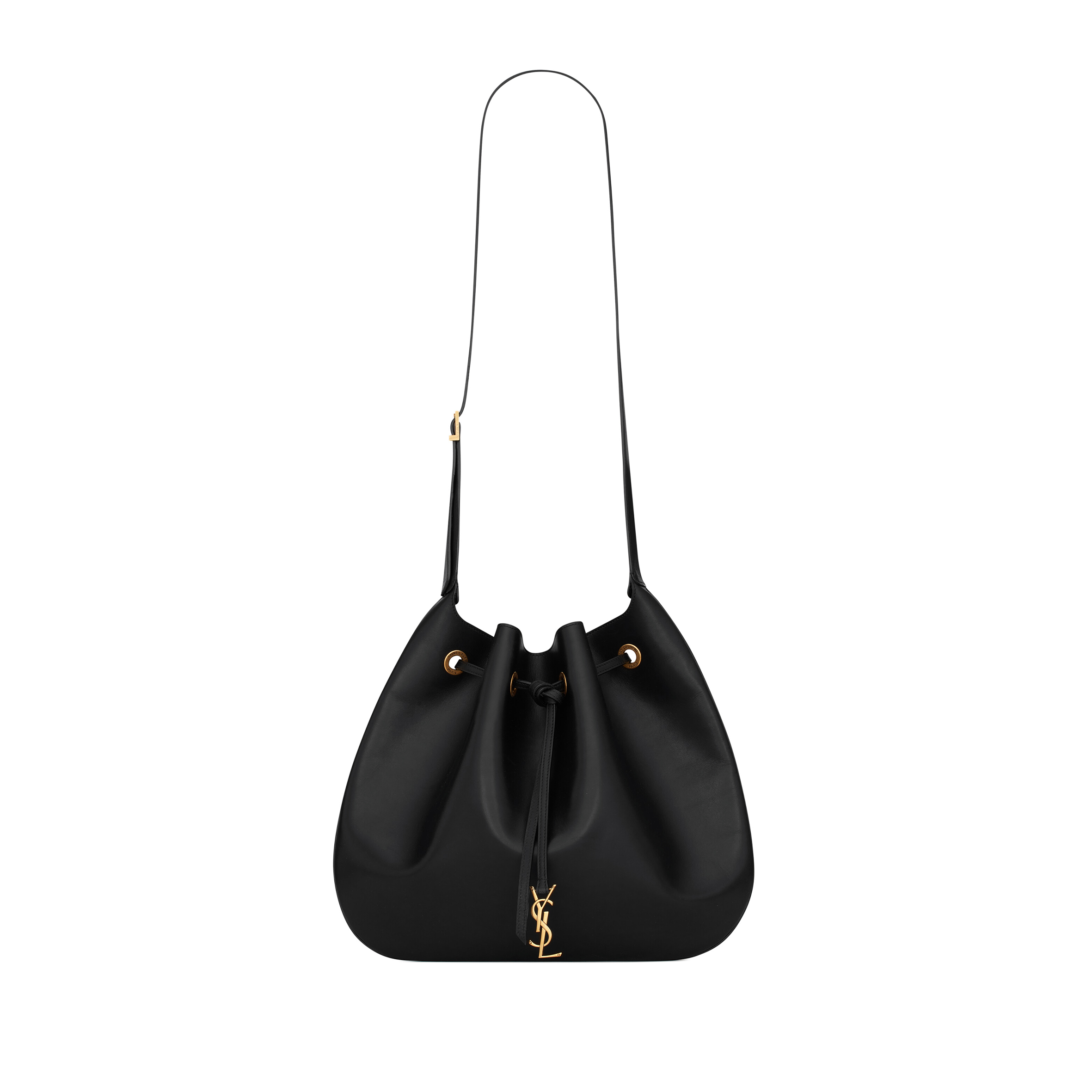 YSL PARIS VII LARGE FLAT HOBO BAG IN SMOOTH LEATHER 697941AAAMD1000 (44*33*2cm)